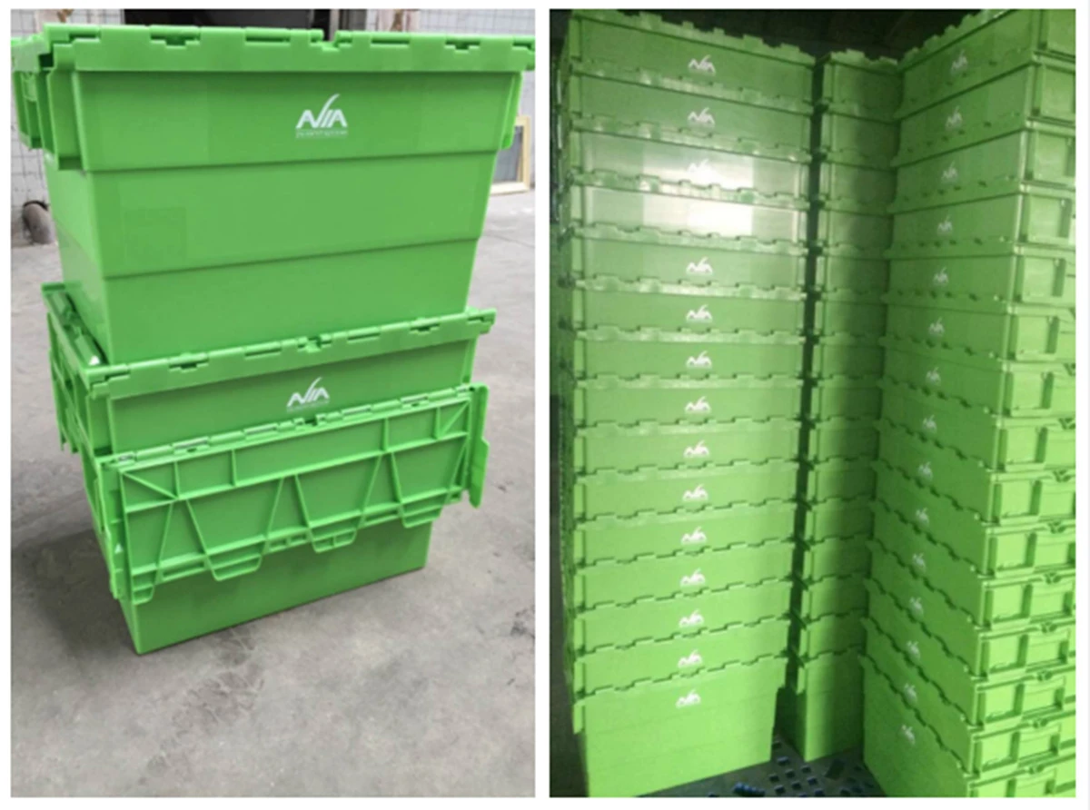 Nestable Stackable Plastic Attached Lid Tote Containers Nestable Stackable Plastic Attached Lid Tote Containers